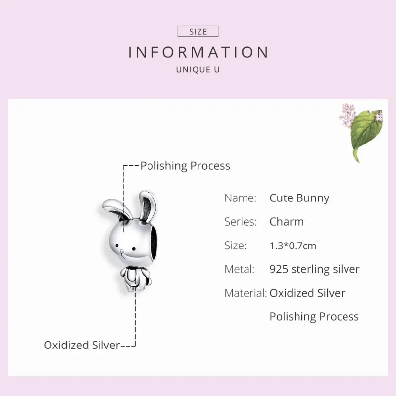 (bilde for) Pandora Style Sølv Søt Bunny Charm - SCC1517 - Vis 7