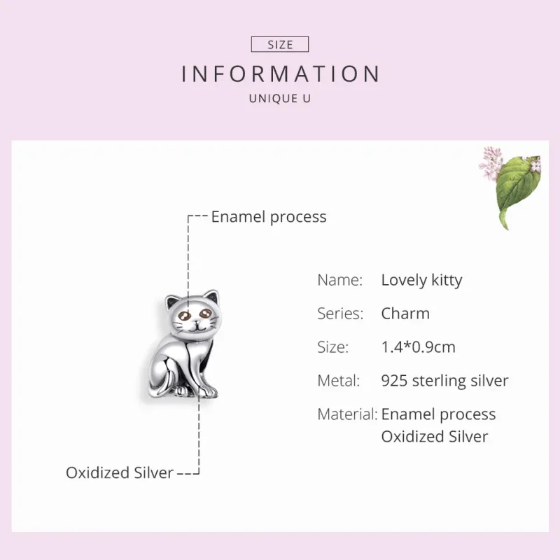 (bilde for) Pandora Style Sølv Søt Cat Charm - SCC1305 - Vis 3
