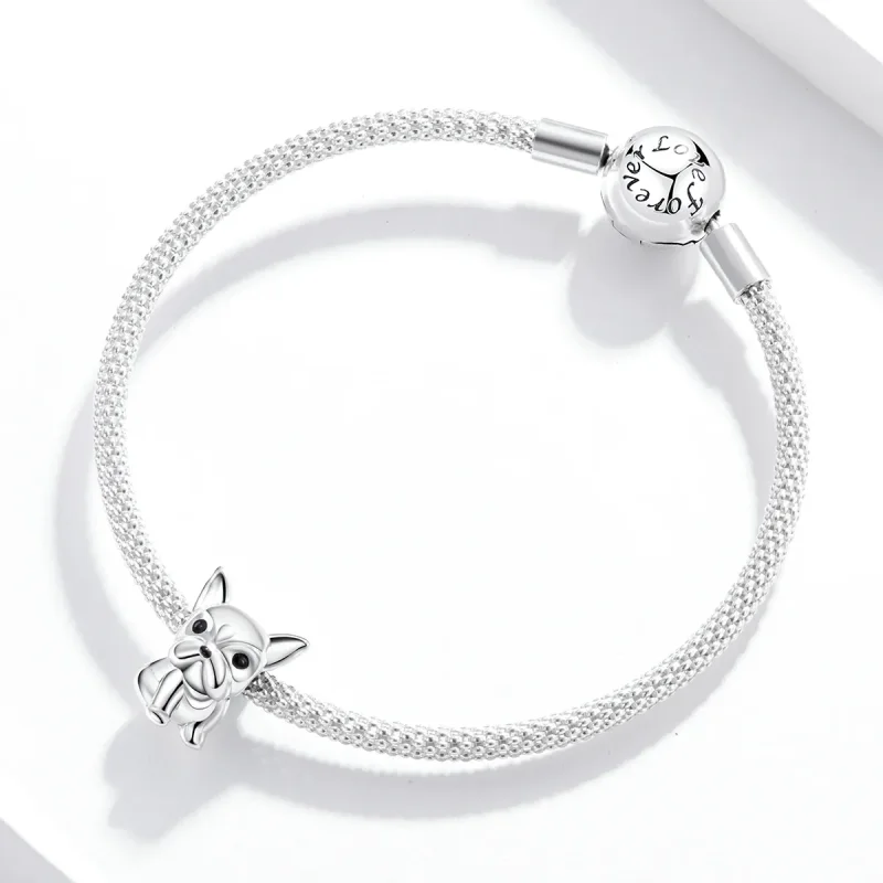(bilde for) Pandora Style Sølv Søt Frenchie Bulldog Charm - SCC1599 - Vis 3