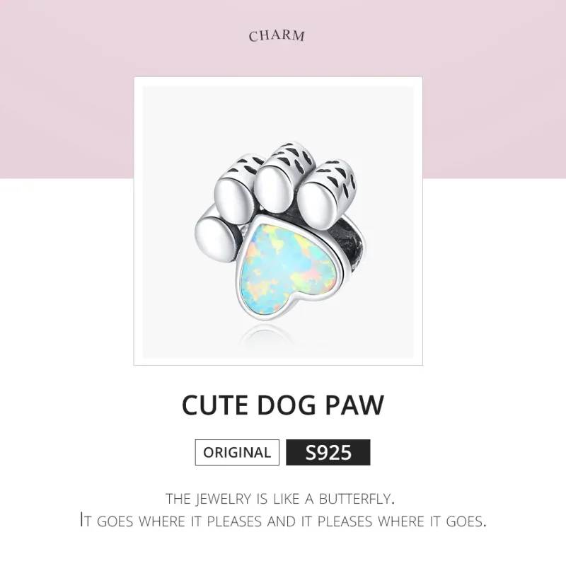 (bilde for) Pandora Style Sølv Søt Hundepote Charm - SCC1676 - Vis 6
