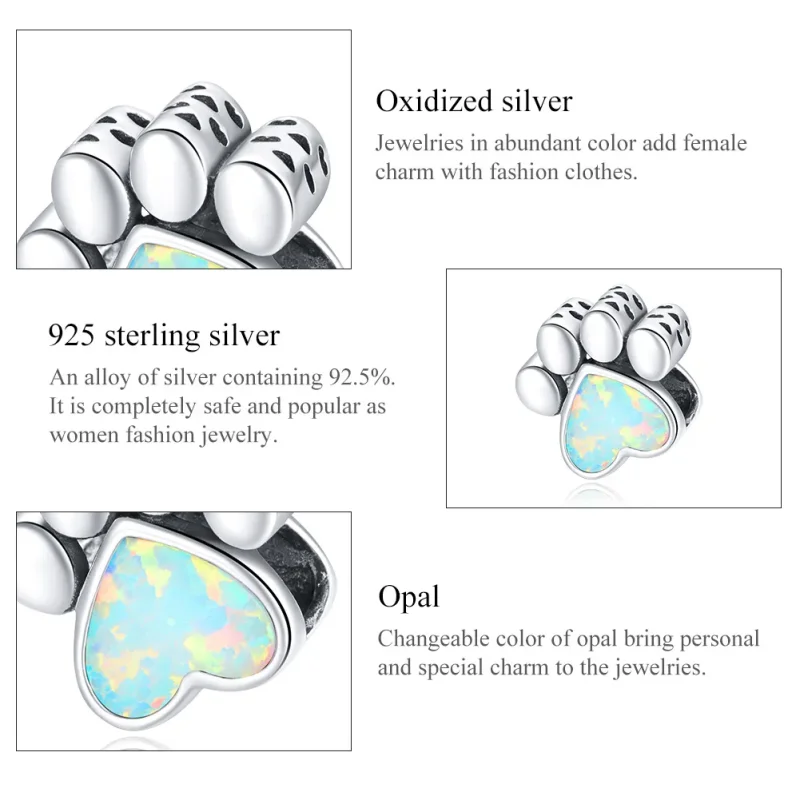 (bilde for) Pandora Style Sølv Søt Hundepote Charm - SCC1676 - Vis 7