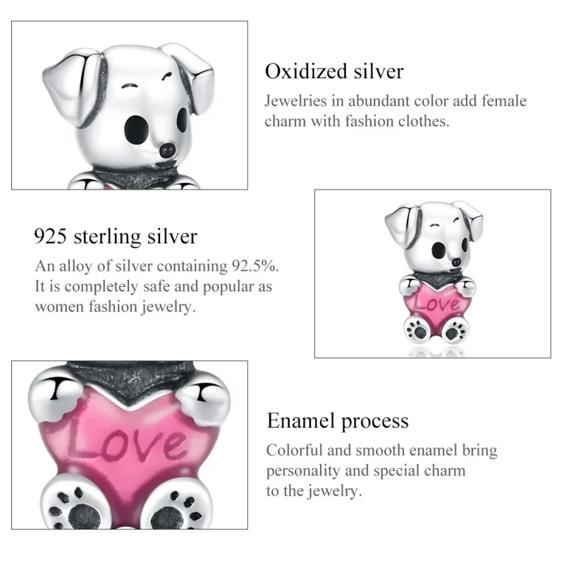 (bilde for) Pandora Style Sølv Søt Puppy Charm - SCC1677 - Vis 7