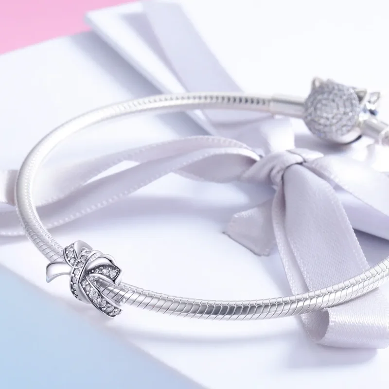 (bilde for) Pandora Style Sølv Søt Sløyfe Charm - SCC773 - Vis 3