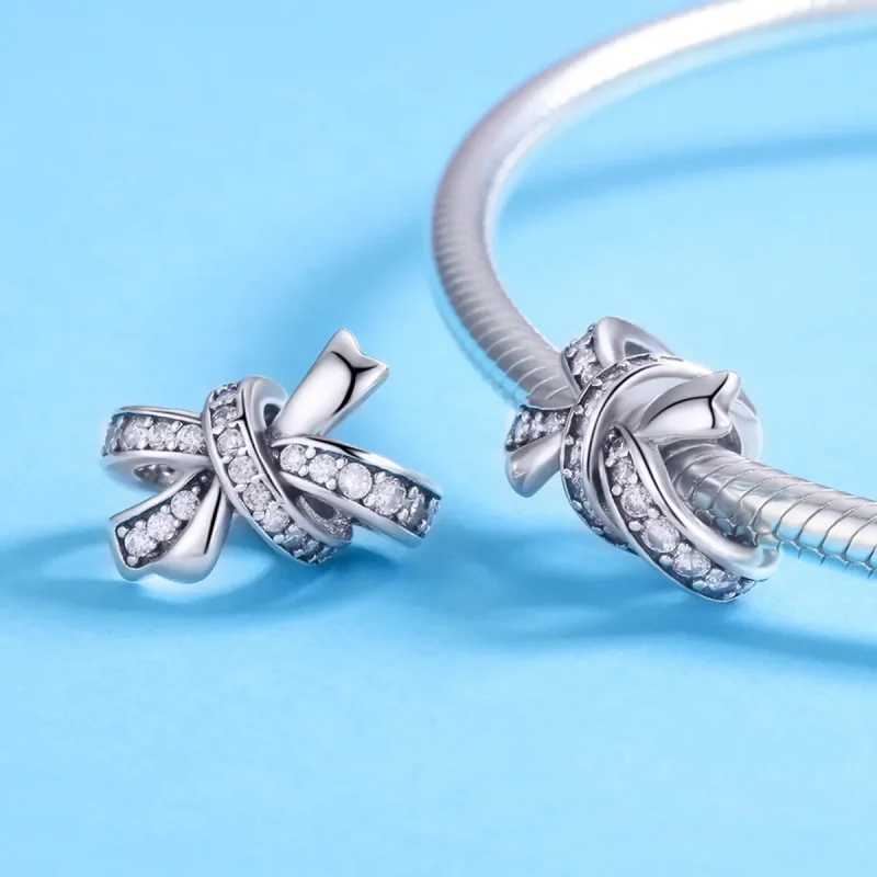 (bilde for) Pandora Style Sølv Søt Sløyfe Charm - SCC773 - Vis 4