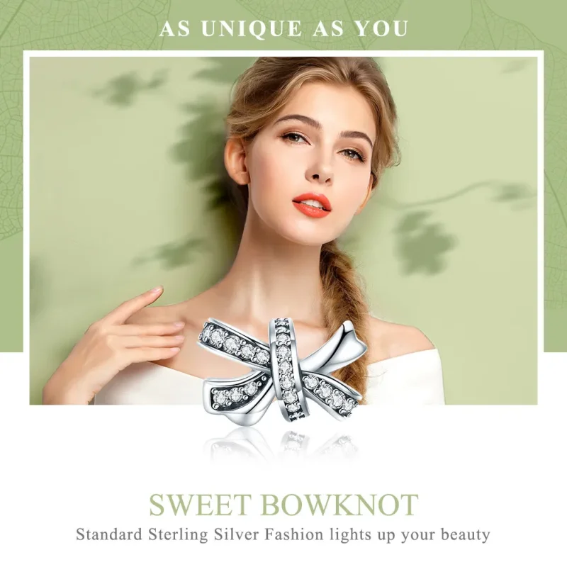 (bilde for) Pandora Style Sølv Søt Sløyfe Charm - SCC773 - Vis 6