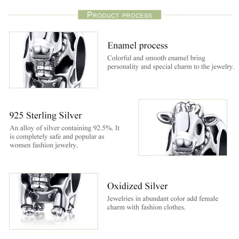 (bilde for) Pandora Style Sølv Søt Storfe Charm - SCC1049 - Vis 4