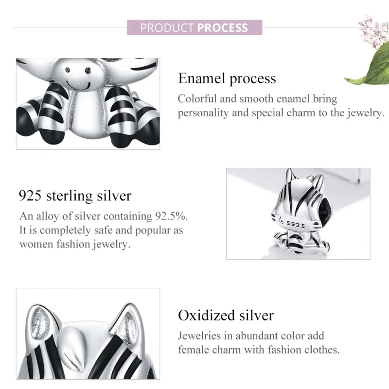 (bilde for) Pandora Style Sølv tegneserie Zebra Charm - BSC387 - Vis 8