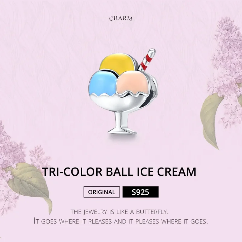 (bilde for) Pandora Style sølv trefarget ball iskrem - SCC1532 - Vis 6
