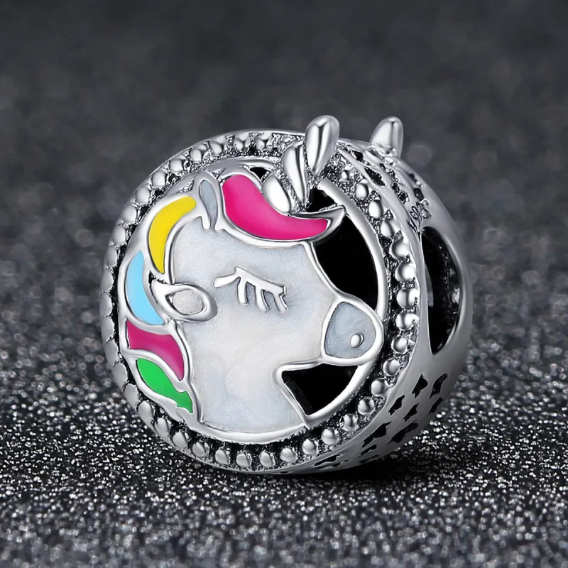 (bilde for) Pandora Style Sølv Vakker Unicorn Charm - SCC362 - Vis 2