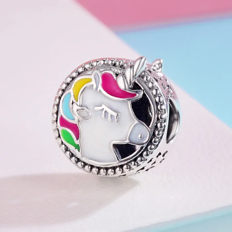 (bilde for) Pandora Style Sølv Vakker Unicorn Charm - SCC362 - Vis 3