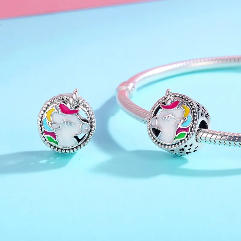 (bilde for) Pandora Style Sølv Vakker Unicorn Charm - SCC362 - Vis 4