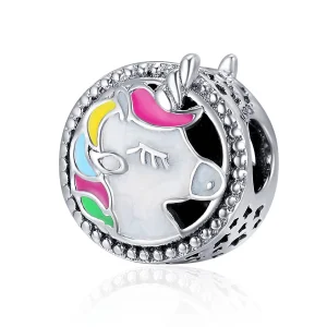(bilde for) Pandora Style Sølv Vakker Unicorn Charm - SCC362