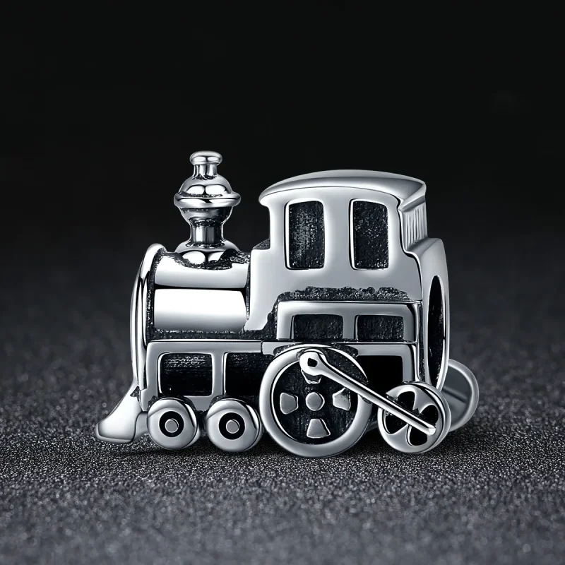 (bilde for) Pandora Style Sølv Vintage Train Charm - SCC507 - Vis 2