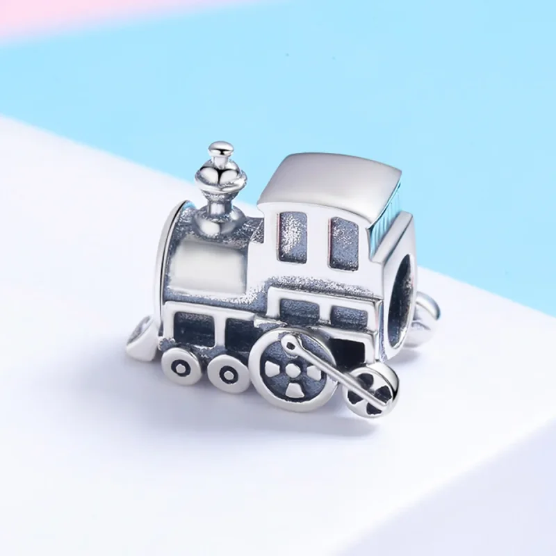 (bilde for) Pandora Style Sølv Vintage Train Charm - SCC507 - Vis 3