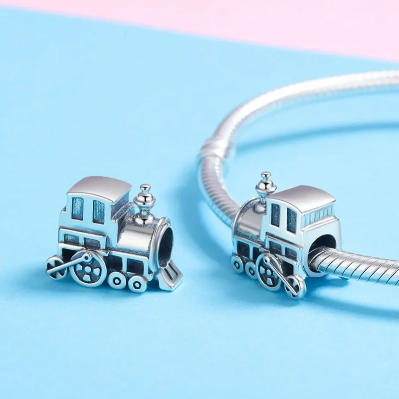 (bilde for) Pandora Style Sølv Vintage Train Charm - SCC507 - Vis 5