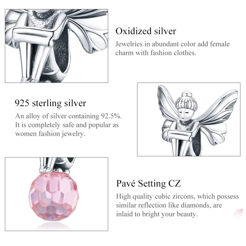 (bilde for) Pandora Style Sølvblomst Alv Charm - SCC1483 - Vis 6