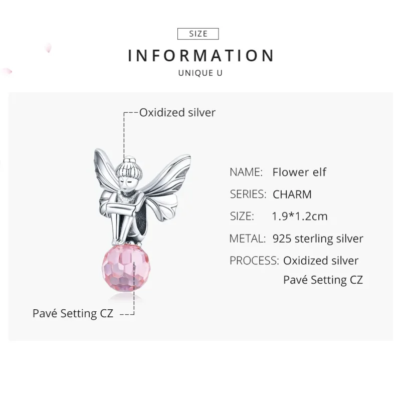 (bilde for) Pandora Style Sølvblomst Alv Charm - SCC1483 - Vis 7