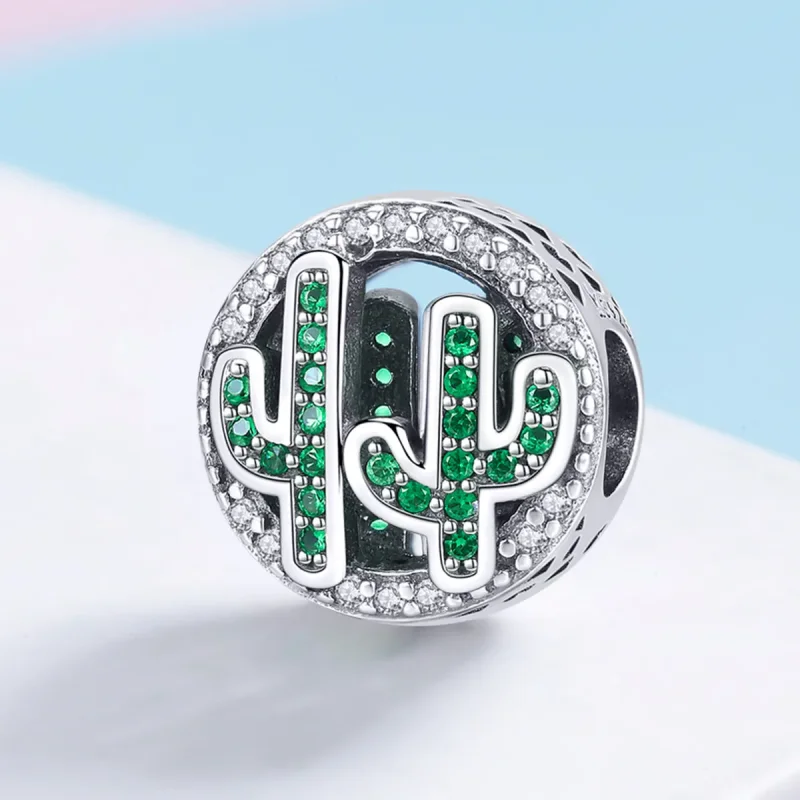 (bilde for) Pandora Style Sølvgrønn Vibrant Cactus Charm - SCC918 - Vis 2