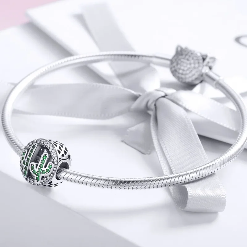 (bilde for) Pandora Style Sølvgrønn Vibrant Cactus Charm - SCC918 - Vis 3