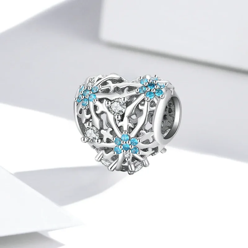 (bilde for) Pandora Style Snowflake Heart Charm - BSC530 - Vis 2