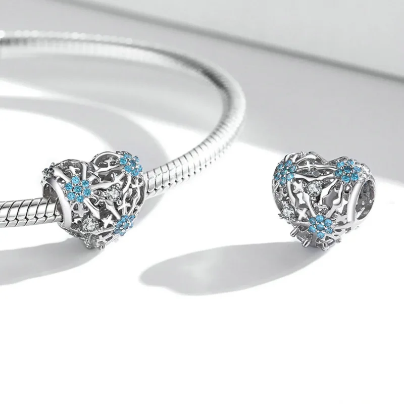 (bilde for) Pandora Style Snowflake Heart Charm - BSC530 - Vis 4