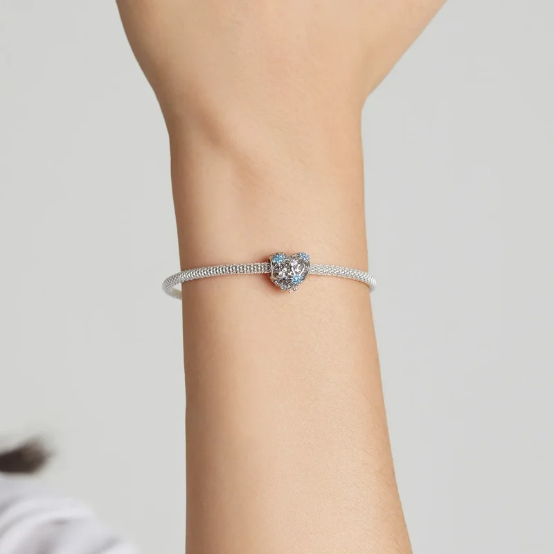 (bilde for) Pandora Style Snowflake Heart Charm - BSC530 - Vis 5