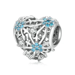 (bilde for) Pandora Style Snowflake Heart Charm - BSC530