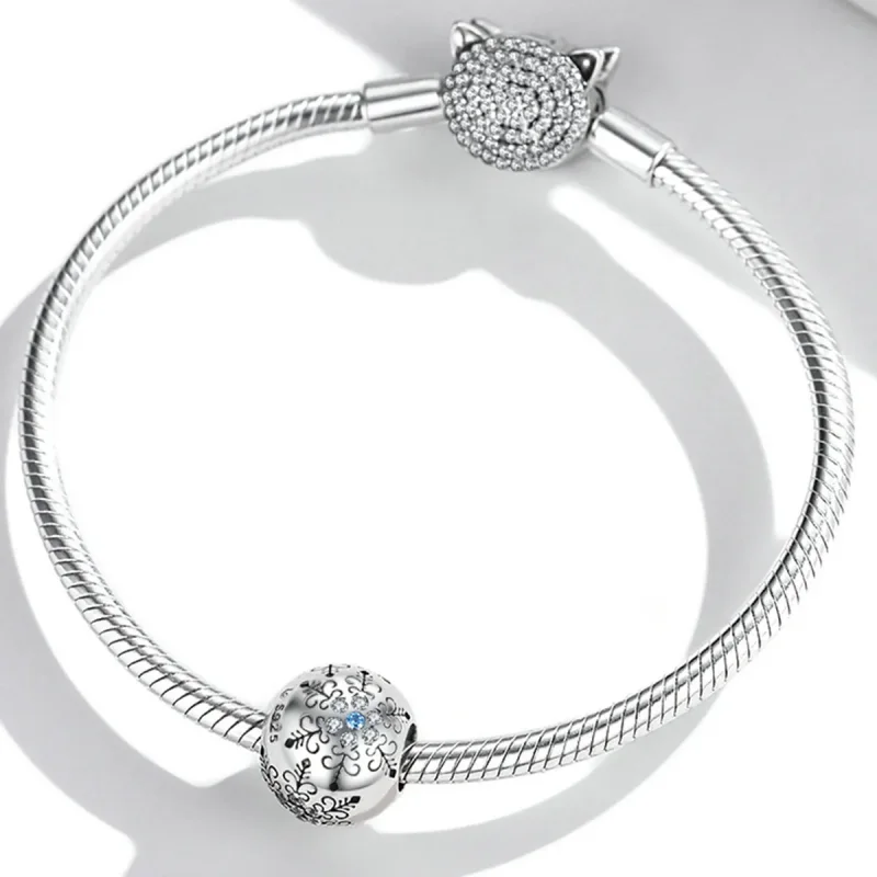 (bilde for) Pandora Style Snowflakes Charm - BSC513 - Vis 3