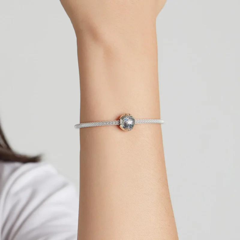 (bilde for) Pandora Style Snowflakes Charm - BSC513 - Vis 5