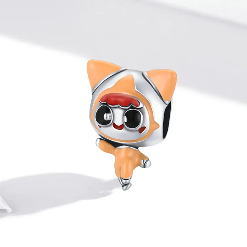 (bilde for) Pandora Style Space Cat Doll Charm - SCC1941 - Vis 2