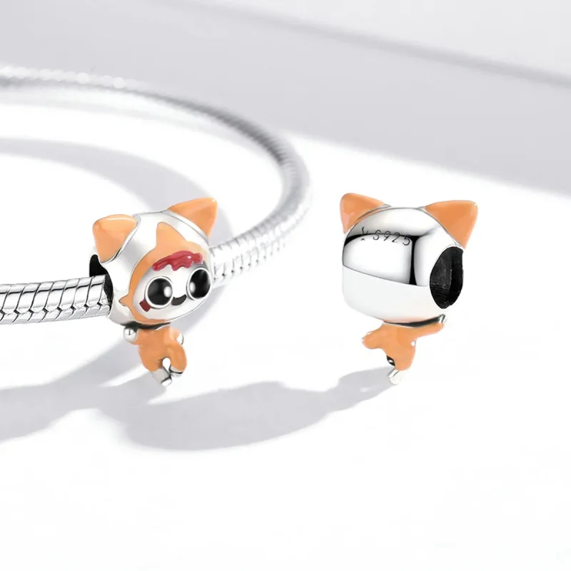 (bilde for) Pandora Style Space Cat Doll Charm - SCC1941 - Vis 3