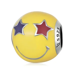 (bilde for) Pandora Style Star Eye Smiley Charm - SCC2190