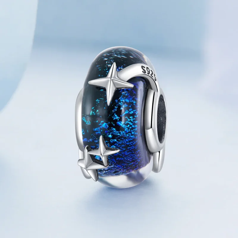(bilde for) Pandora Style Starry Sky Glass Charm - BSC682 - Vis 2