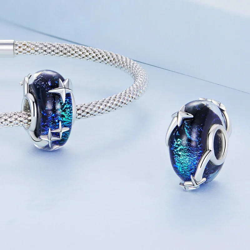 (bilde for) Pandora Style Starry Sky Glass Charm - BSC682 - Vis 4