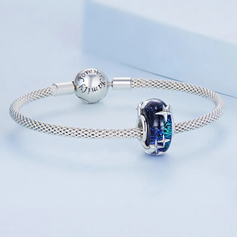 (bilde for) Pandora Style Starry Sky Glass Charm - BSC682 - Vis 5