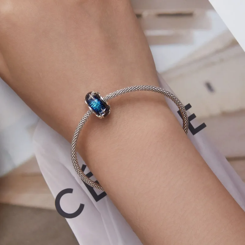 (bilde for) Pandora Style Starry Sky Glass Charm - BSC682 - Vis 6