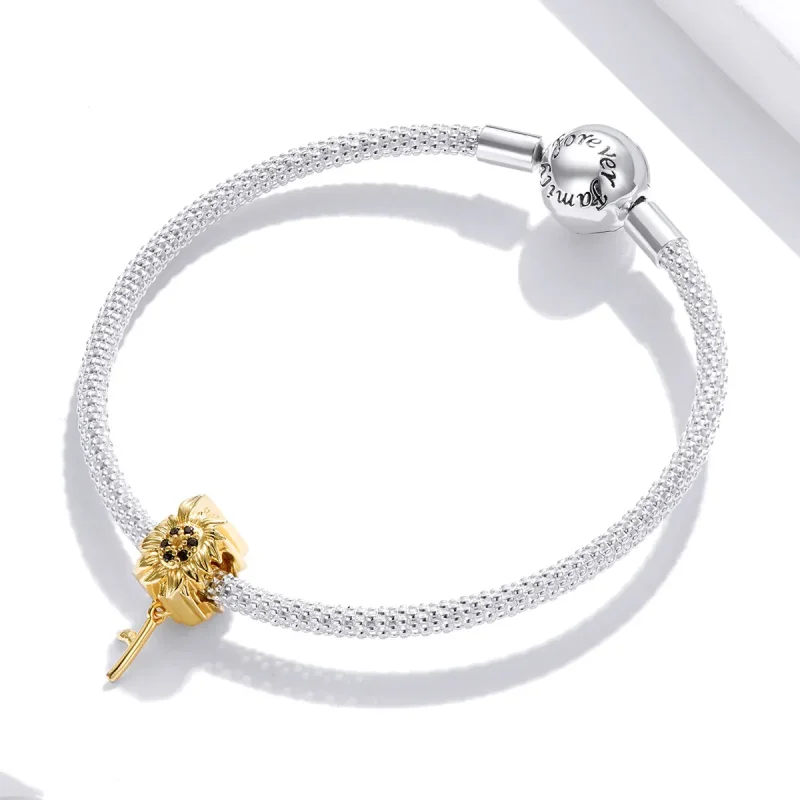 (bilde for) Pandora Style Sun Flower Charm - BSC425 - Vis 3