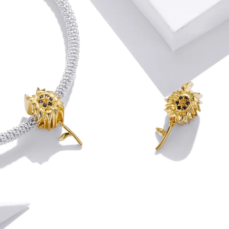 (bilde for) Pandora Style Sun Flower Charm - BSC425 - Vis 4