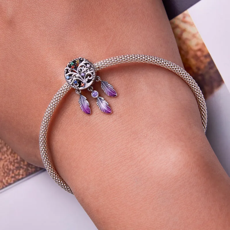 (bilde for) Pandora Style Tree of Life Dream Catcher Charm - SCC2268 - Vis 6