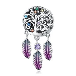 (bilde for) Pandora Style Tree of Life Dream Catcher Charm - SCC2268