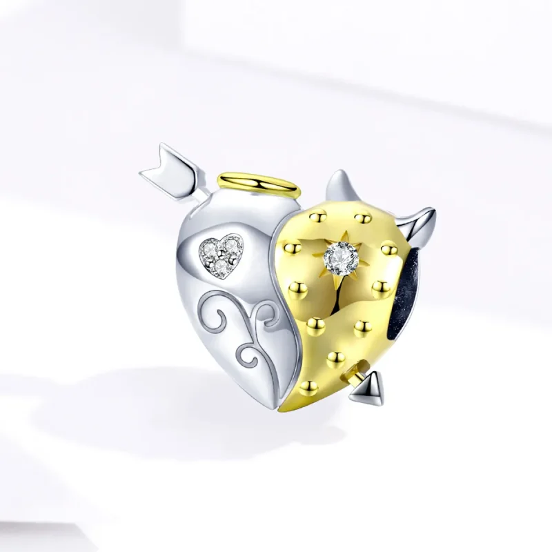 (bilde for) Pandora Style Two Tone Angel & Devil Charm - BSC107 - Vis 2
