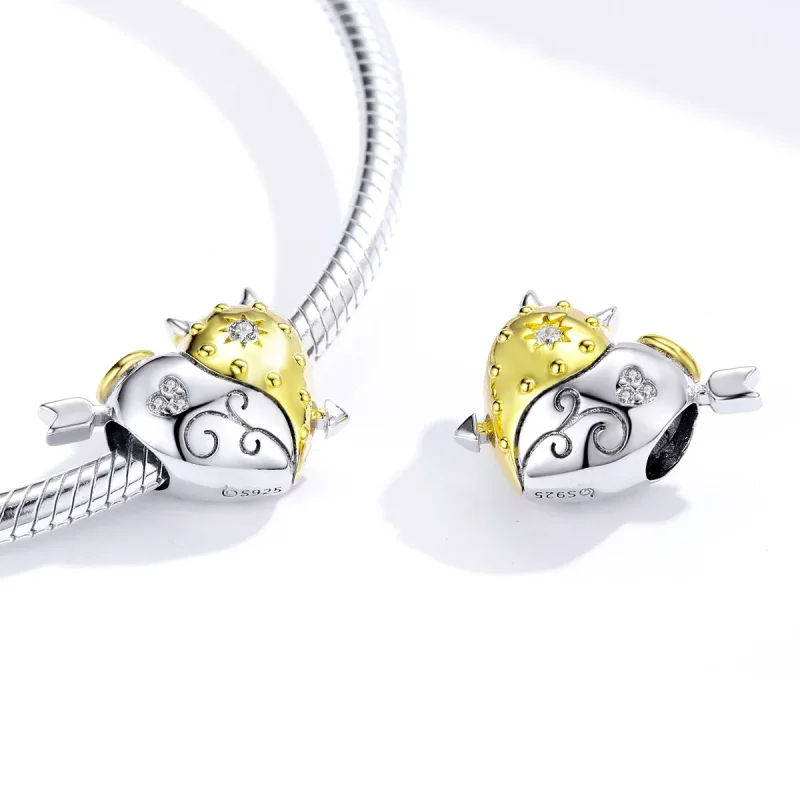 (bilde for) Pandora Style Two Tone Angel & Devil Charm - BSC107 - Vis 4
