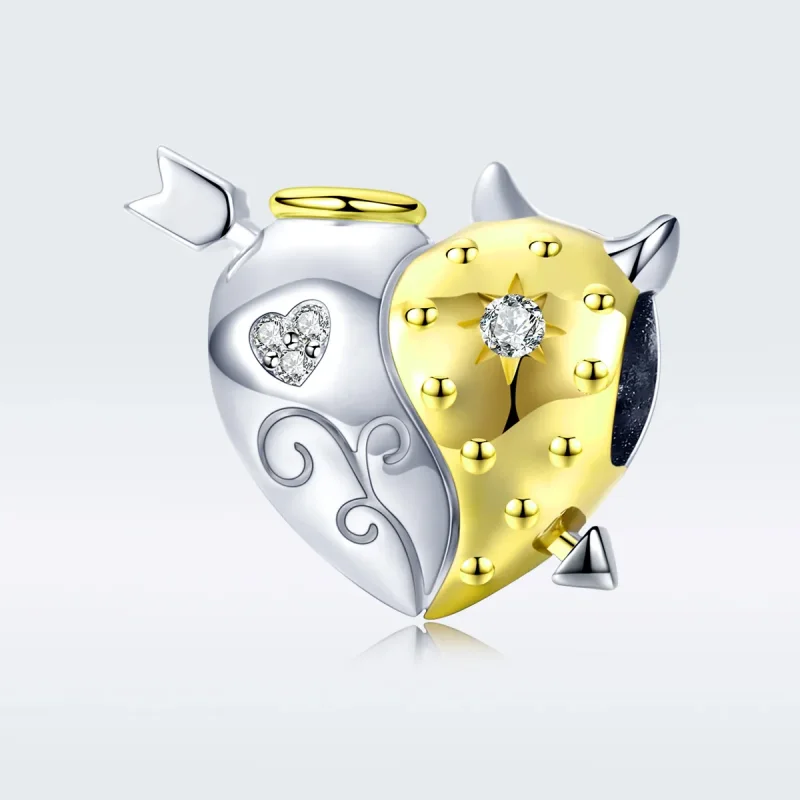 (bilde for) Pandora Style Two Tone Angel & Devil Charm - BSC107 - Vis 5