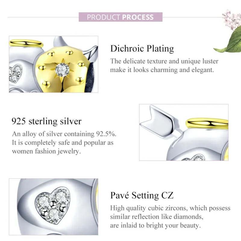 (bilde for) Pandora Style Two Tone Angel & Devil Charm - BSC107 - Vis 8