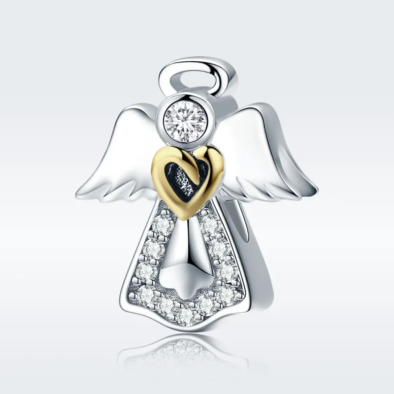 (bilde for) Pandora Style Two Tone Bicolor Guardian Angel Charm - SCC747 - Vis 3