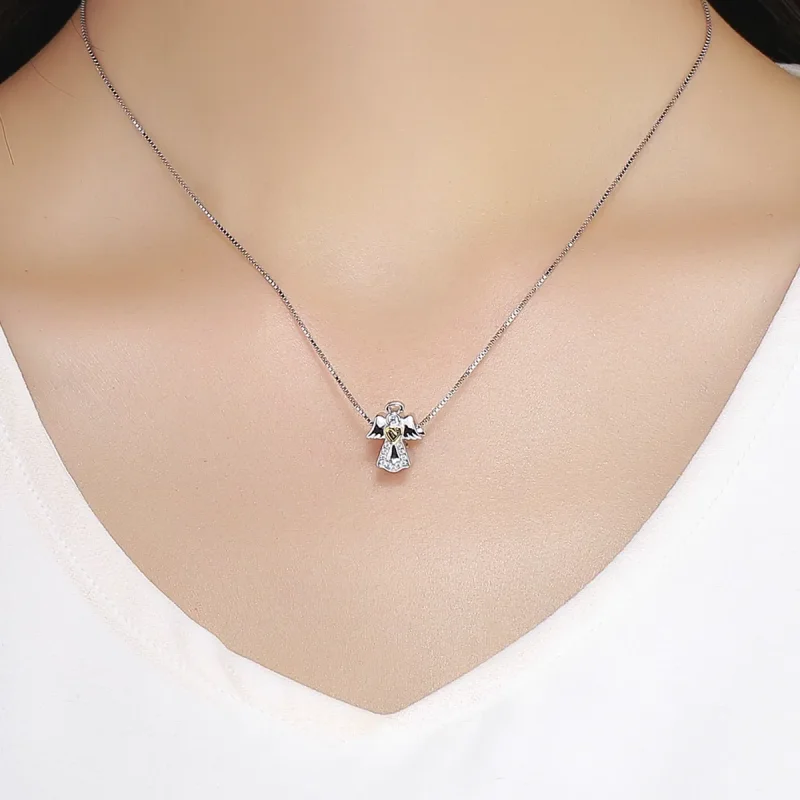 (bilde for) Pandora Style Two Tone Bicolor Guardian Angel Charm - SCC747 - Vis 5
