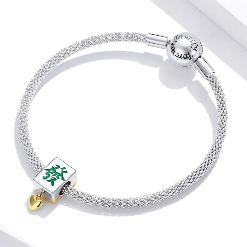 (bilde for) Pandora Style Two Tone Bicolor Mahjong Tiles Charm - SCC1751 - Vis 3
