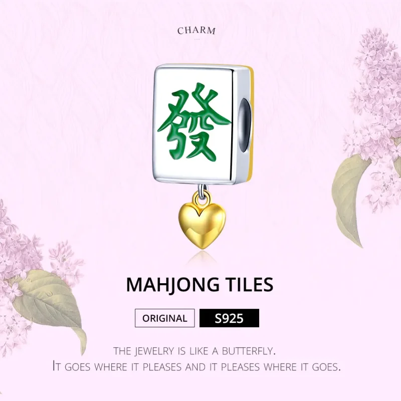 (bilde for) Pandora Style Two Tone Bicolor Mahjong Tiles Charm - SCC1751 - Vis 6