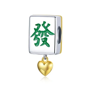 (bilde for) Pandora Style Two Tone Bicolor Mahjong Tiles Charm - SCC1751