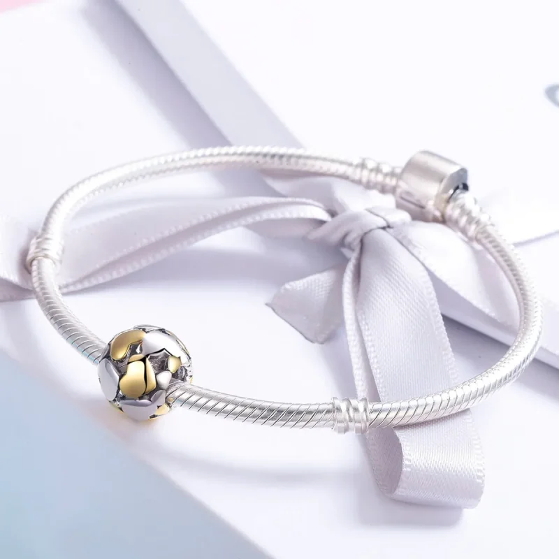 (bilde for) Pandora Style Two Tone Bicolor My Heart Is Bright Charm - SCC537 - Vis 4